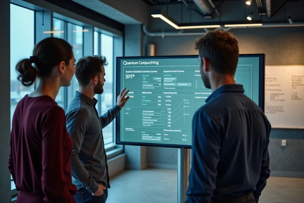 Équipe de chercheurs comparant les solutions d'ordinateurs quantiques accessibles pour les institutions académiques en 2026